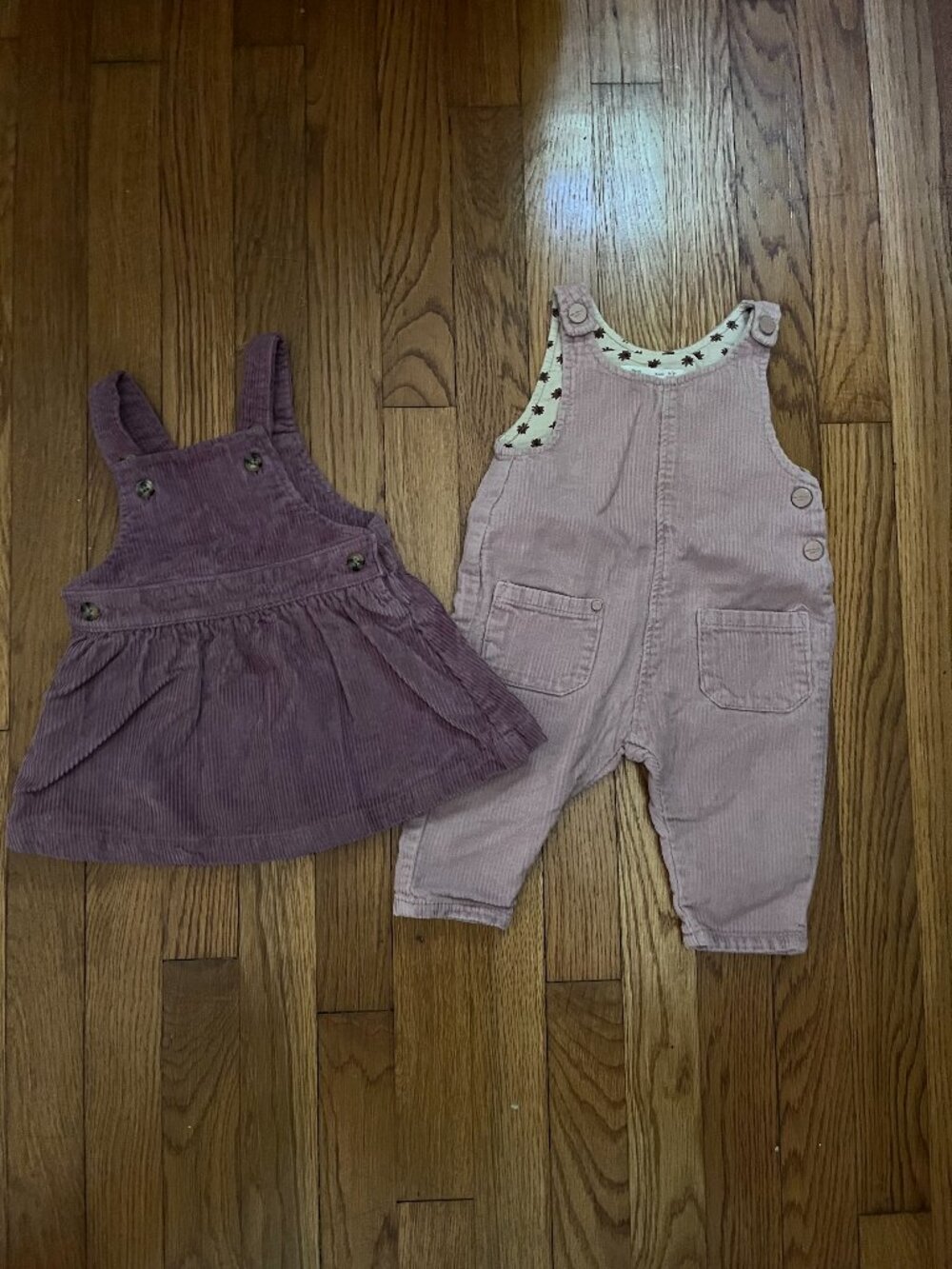 Baby Girl Corduroy Overall Set, Purple, 6-9 Months